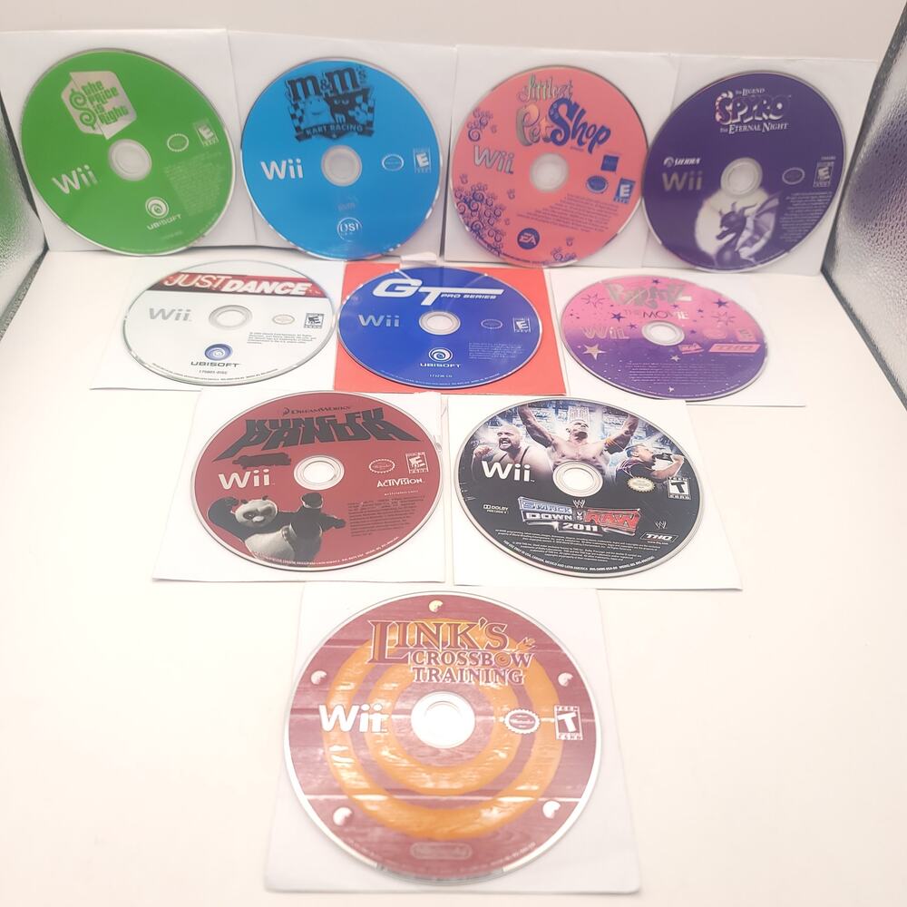 Nintendo Wii Lot of 10 Games Spyro Links Crossbow Training Kung Fu Panda